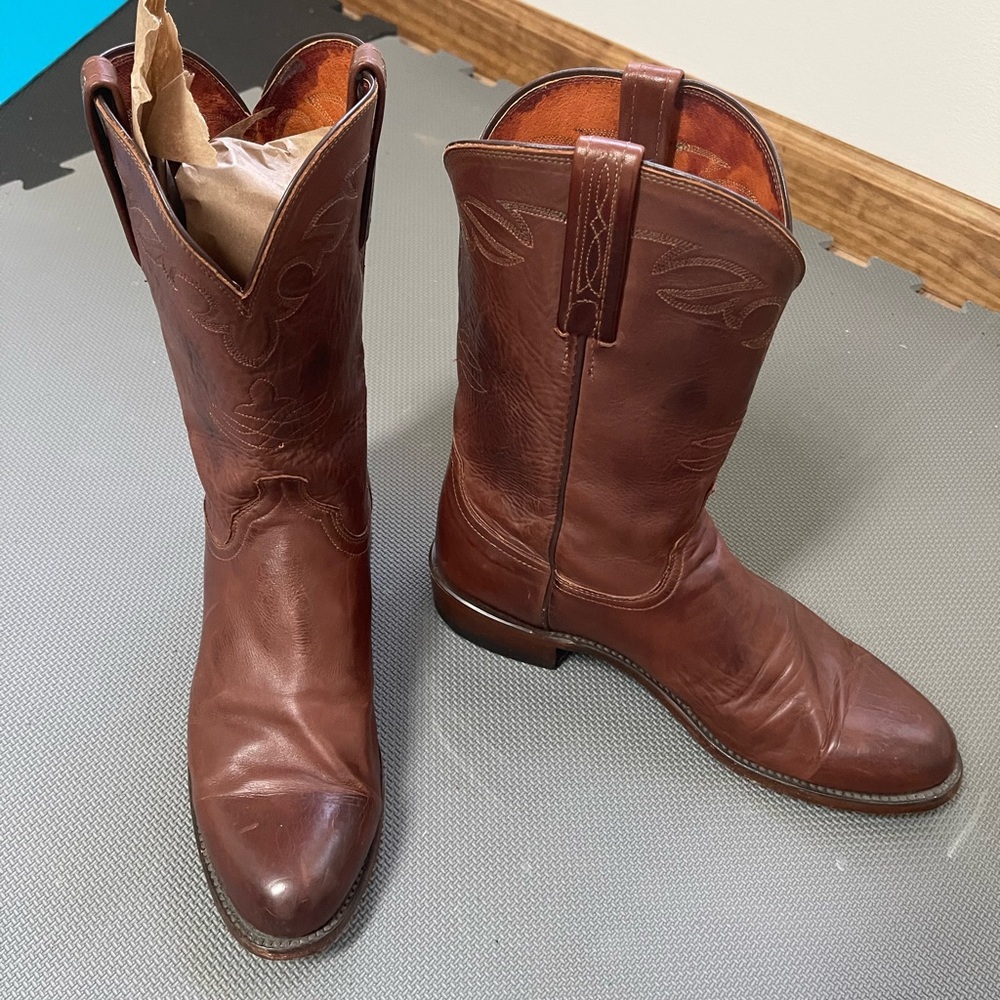Lucchese Roper Round Toe Boots - Picture 4 of 16